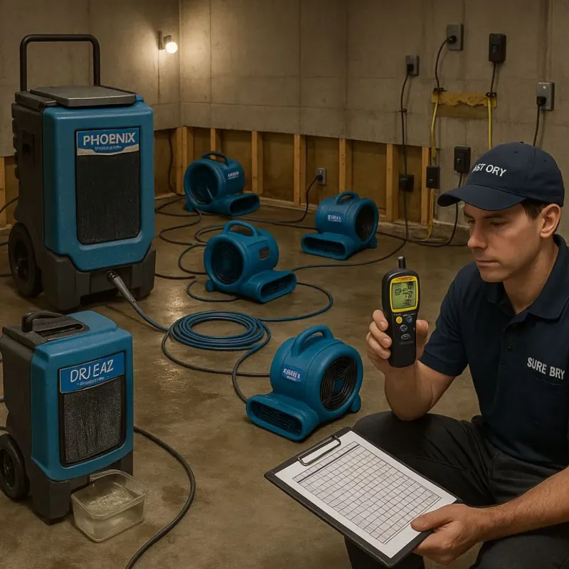 Structural Drying and Dehumidification process in Richland, MO